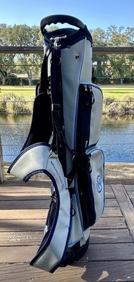 ZERO FRICTION 5-Pocket Pencil Golf Bag 4 Way with 2-Strap System Gray/Blue  NEW!