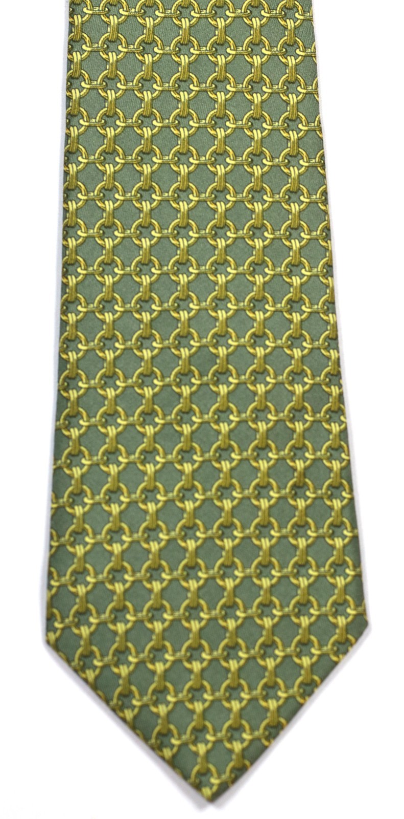 HERMES 59 EA INTERLOCKING CHAINLINK IN OLIVE,YELL… - image 1