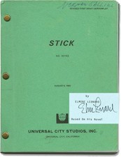 Burt Reynolds STICK Original screenplay for the 1985 film signed by #118803