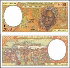 Central African States - Gabon 2000 Francs, 2000, P-403Lg, UNC