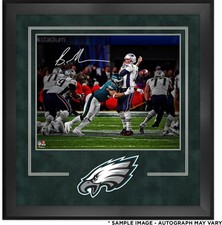 Brandon Graham Eagles Deluxe Framed Signed 16x20 Sack Fumble SBLII Champs Photo
