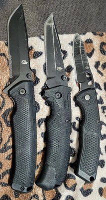 Gerber USA Edict, Order And Decree Black Folding Knife Lot Of 3 Knives