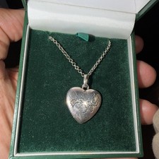 GUCCI Sterling Silver Blind For Love Heart Necklace Pendant 20 inch
