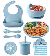 Silicone Baby Feeding Set, 10 Pcs Baby Led Weaning Supplies Baby Eating Essen...