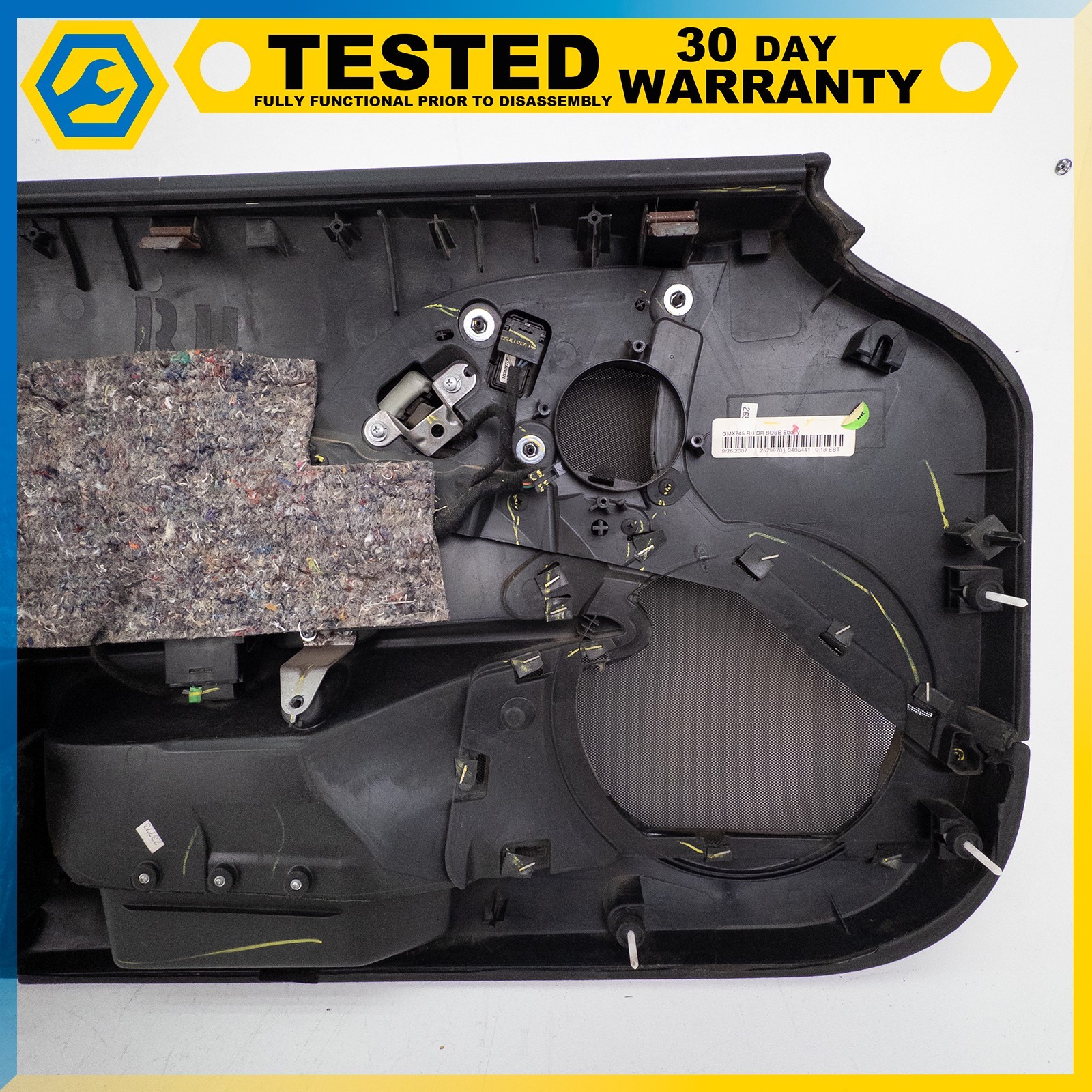 05-13 CHEVROLET CORVETTE C6 FRONT RIGHT SIDE INTERIOR DOOR PANEL BLACK OEM