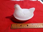 Vintage Milk Glass Hen On A Nest Candy Dish