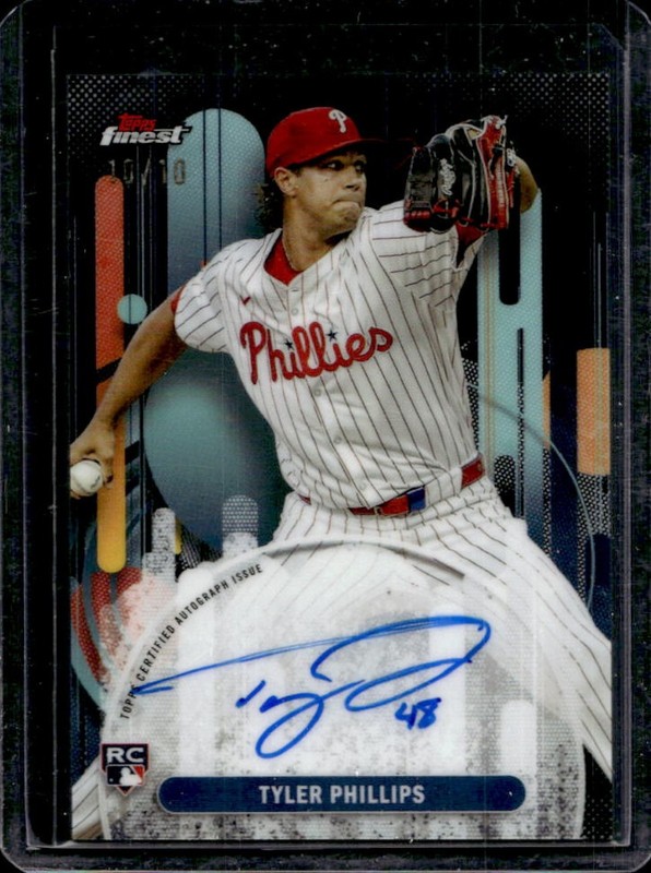 2025 Topps Finest Tyler Phillips Auto RC Black Refractor Rookie #/10 Phillies