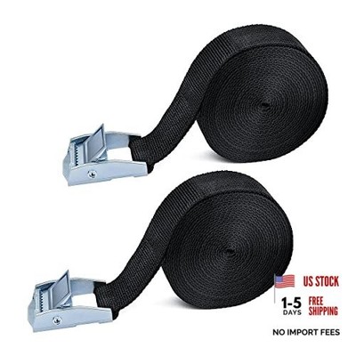 2PCS Lashing Straps with Buckles Adjustable, Up to 600lbs,Tie Down Straps for