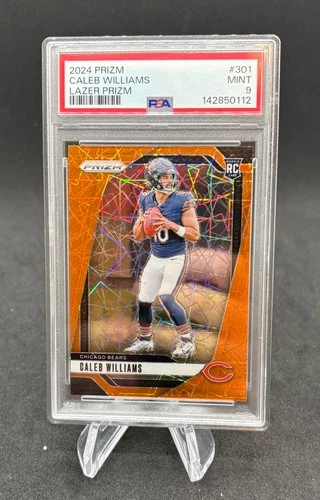 2024 Panini Prizm Caleb Williams Orange Lazer Prizm  Chicago Bears PSA 9