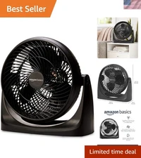 Compact 3-Speed Air Circulator Fan with 90-Degree Tilt Head, Lightweight Design