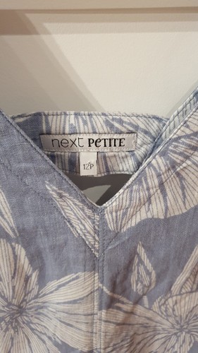 Next/women/dress/Petite/linen/Uk12/blue/summer/elegant/feminine/pockets/comfort/ - Picture 3 of 4
