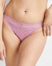State of Day Women's Lace Thong Underwear Mauve Orchid L