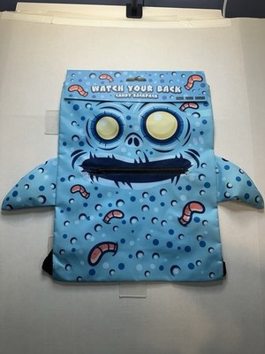 Halloween Candy Backpack Wormy Wally NWT Watch Your Back Light Blue Worm Monster