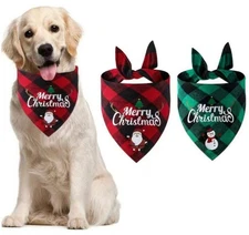 1pc Christmas Dog Bandana Triangle Scarf Napkin Bib Neckerchief Pet Party Decor