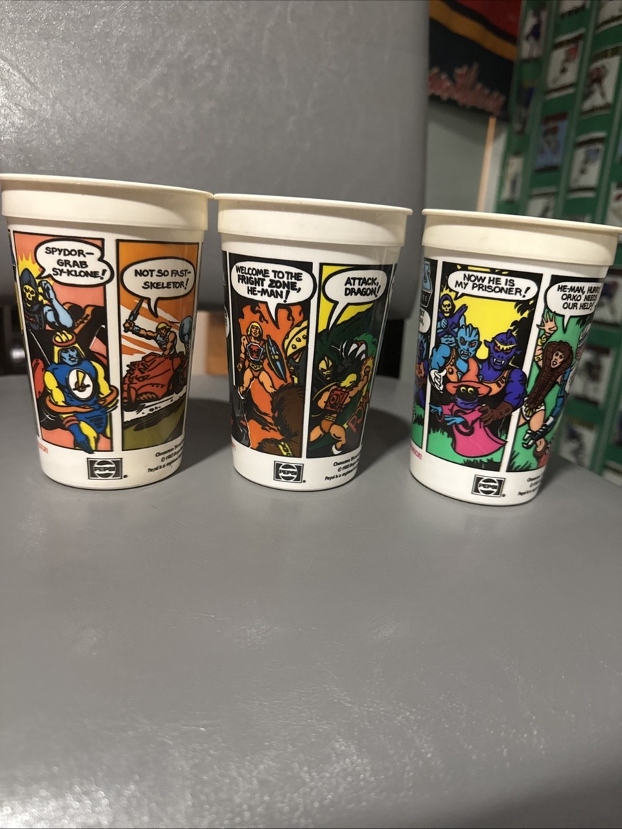 3 Of 4 Burger King 1985 Masters of the Universe Pepsi Drinking Cup