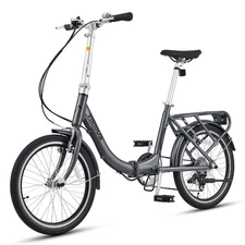 Secondhand 20" Lightweight Foldable Bike for Adults 7 Speed, Basket & Rear Rack