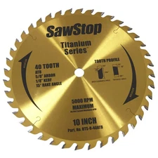 Sawstop 10 In. 40 Tooth (Atb) Ripping Blade - Titanium Series Premium