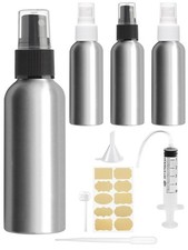 Bohoray 4Pcs 100ml Spray Bottles Aluminium, Small 100ml, Silver