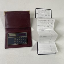 Cartera de cuero calculadora de bolsillo libreta de direcciones porta tarjetas de negocios