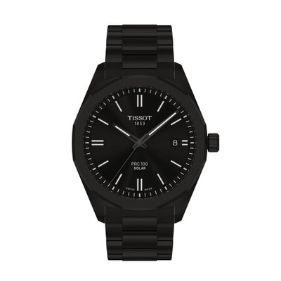 Tissot PRC 100 T151.422.33.051.00 Black PVD Steel 39 mm Solar Wrist Watch