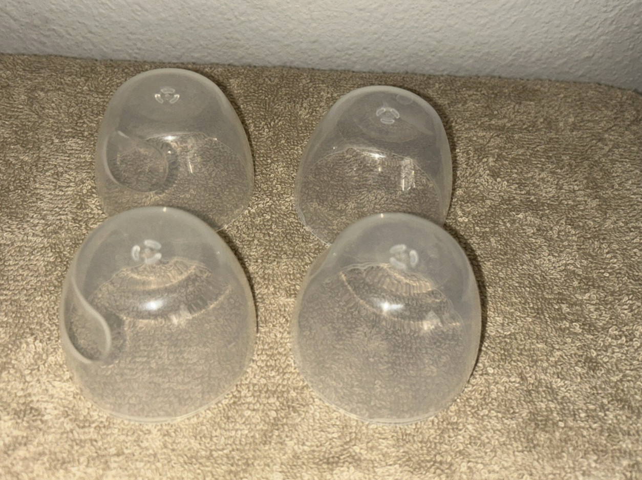 Lot of 4 Dr. Brown's  Baby Bottle Caps Covers Wide Mouth Cle