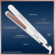 Conair Double Ceramic Hair Straightener Flat Iron with 1 Inch open box 7