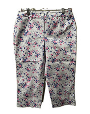 Talbots Women  s Chatham Crop Pants with floral print, Size Petite 8
