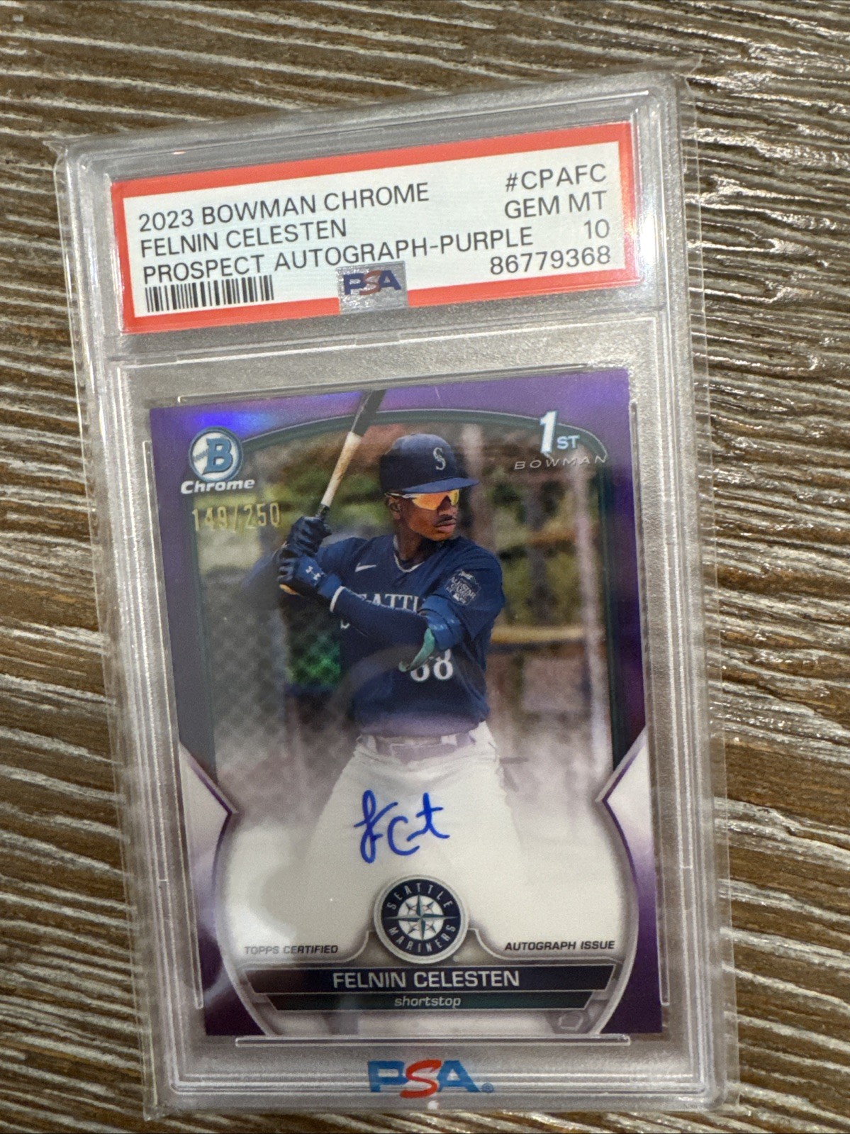 2023 Bowman Chrome Autographs Felnin Celesten #CPA-FC Purple Refractor /250