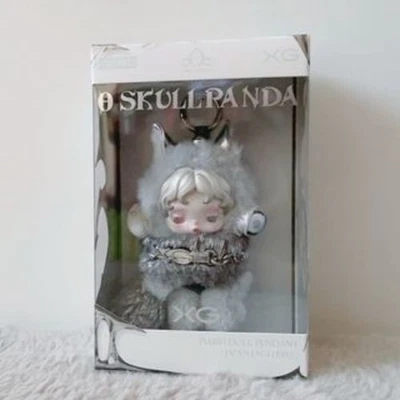 SKULLPANDA × XG Plush Doll Pendant Metallic Silver Japan Exclusive NEW - Image 1 of 4
