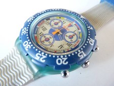 Swatch 1994 prima generazione Aqua Chrono big Blue codice SBN101