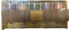 Chesapeake Bay Gift Set 5 Mini Candles Cranberry Green Tea Oak & Cedar vanilla