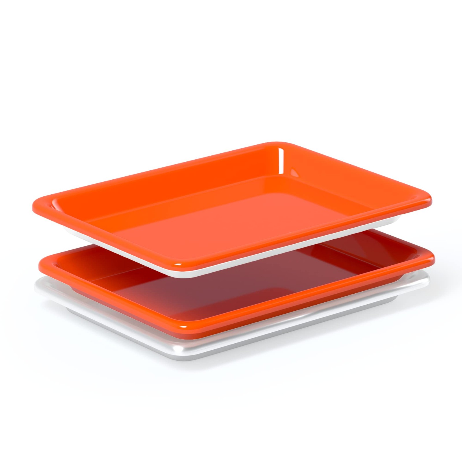 Fitted full coverage silicone pan liner - turn any Quarter Sheet Pan, Orange