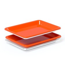 Fitted full coverage silicone pan liner - turn any Quarter Sheet Pan, Orange