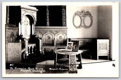 RPPC Romanian Royal Throne Maryhill Museum Maryill WA Washington Postcard L21