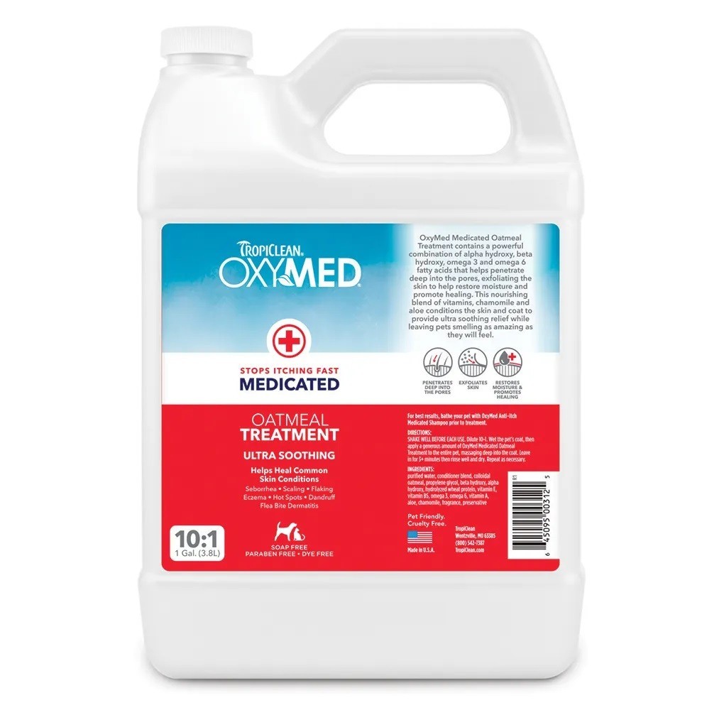 TropiClean Oxymed Medicated Cat & Dog Conditioner for Itchy Skin