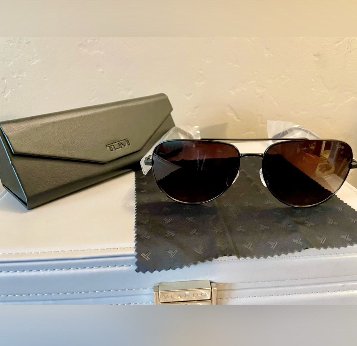 Unisex Tumi Aviator De Rigo Rem Black Sunglasses Classic Retro Designer Japan image 2