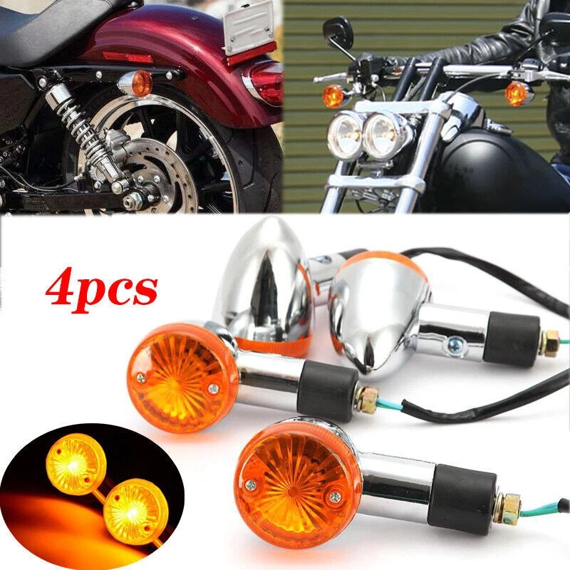 4 luces intermitentes ámbar intermitentes señales de giro para motocicleta Honda Shadow Aero 750 VT750C Foto 4 de 4