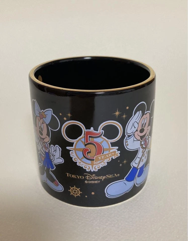Tokyo Disney Sea 5th Anniversary Cup & Saucer Set Black Mickey Mouse Tableware - Image 3 of 4