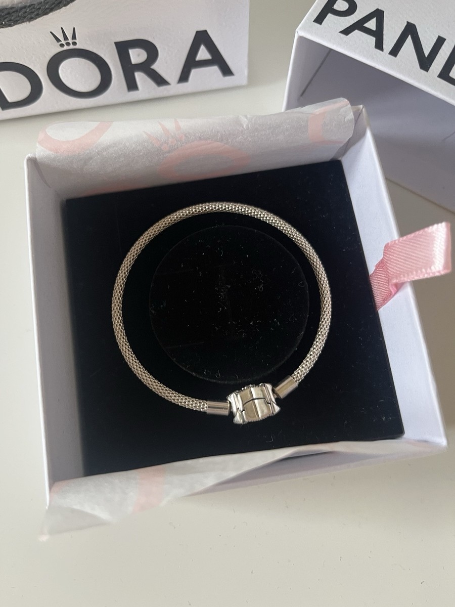 Genuine Pandora Silver Shine Bright Snowflake Mesh Bracelet 17cm