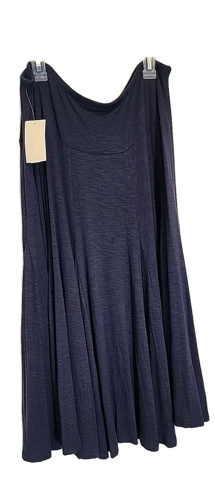 Falda Coldwater Creek para mujer con paneles línea A acampanada elástica azul marino talla mediana nueva Foto 3 de 4