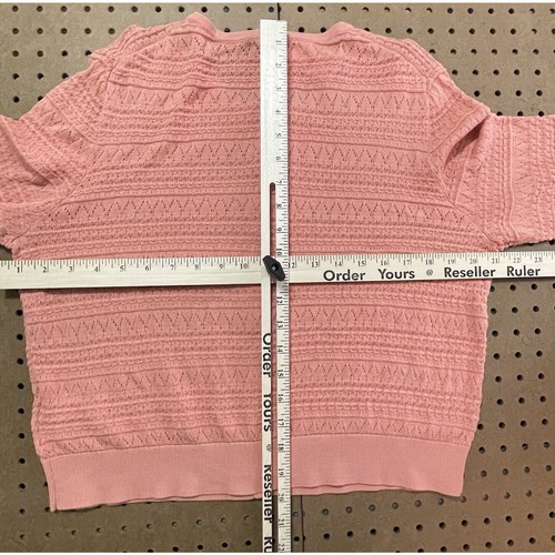 NWT Brooks Brothers Cardigan Womens XL Pink Crochet Knit Sweater Cotton $128 - Picture 5 of 8