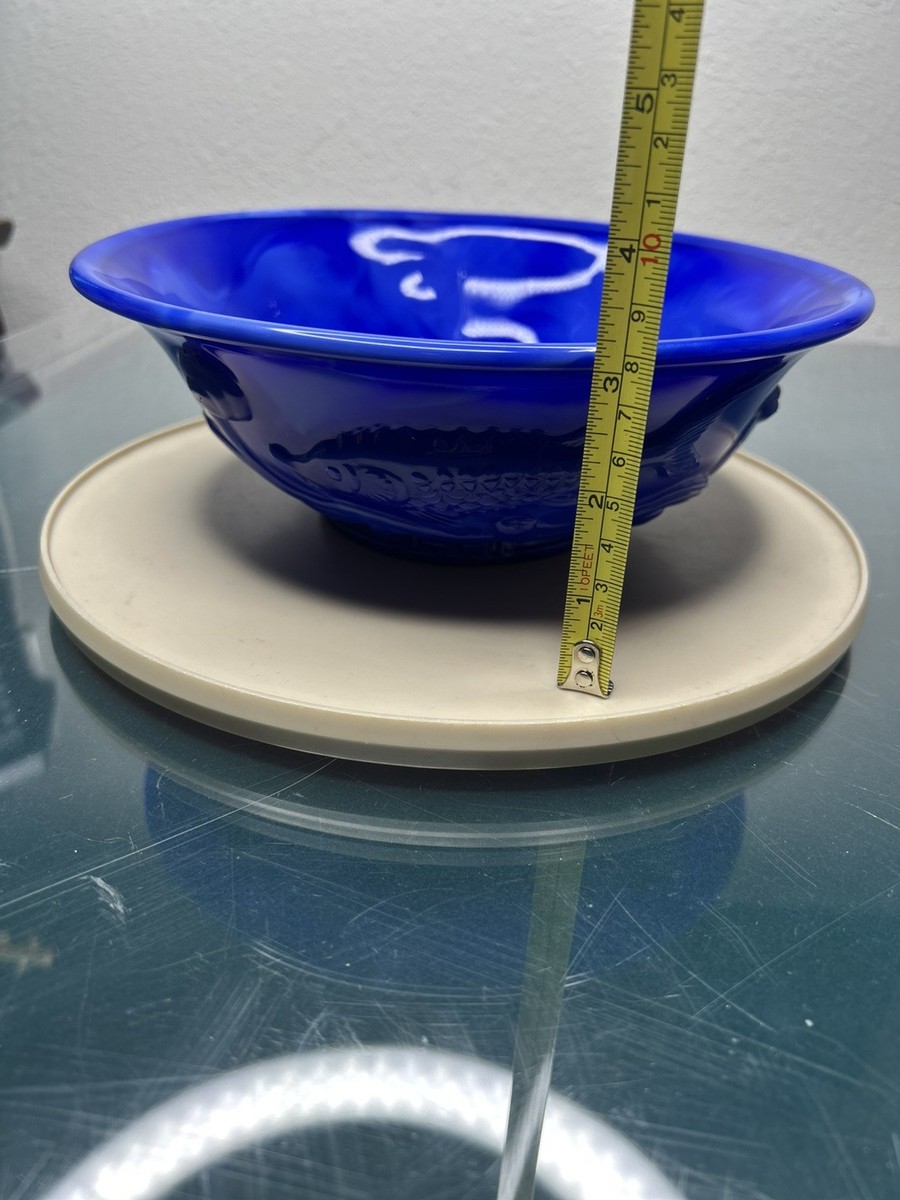 RARE Fenton**MARBLED PERIWINKLE BLUE ATLANTIS KOI FISH BOWL