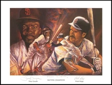 SALE! Tony Gwynn & Wade Boggs Auto 19x24 Lithograph Photo Red Sox, Padres #/2500