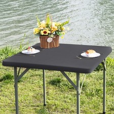 Square Fitted Table Cover Elastic Tablecloth Stretch Spandex Table Top Cover ...