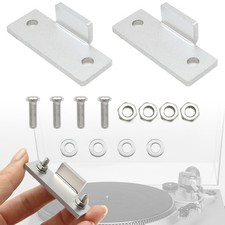 Turntable Dust Cover Hinges - Repair Tabs and Hinge Brackets for Silver