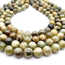 AA Natural Green Garnet Smooth Round Beads 15" 4mm 6mm 8mm 10mm Gemstone