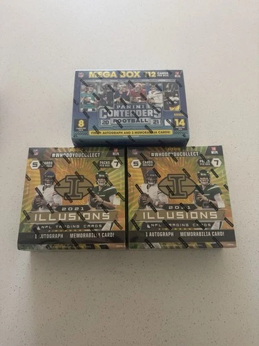 Panini 2021 NFL Mega Boxes Illusions And Contenders Lot