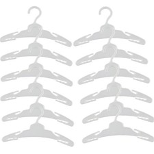 Hochwertige Puppenkleiderbügel Set für 46-50cm Puppen, 12 Stück, Weiß