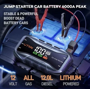 Démarreur de Batterie Auto  6000A 27000mAh • Booster 12V Jump Starter Portable