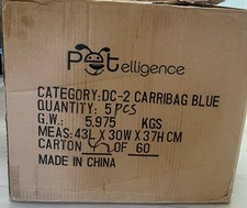 FULL CASE OF 5, AIRLINE APPROVED PET CARRIERS, COLOR BLUE , BY PET ELLIGENNCE
